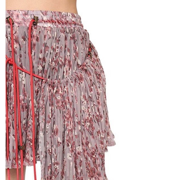 Y/PROJECT LAYERED DRAWSTRING FLORAL SATIN SKIRT - Picture 3 of 3